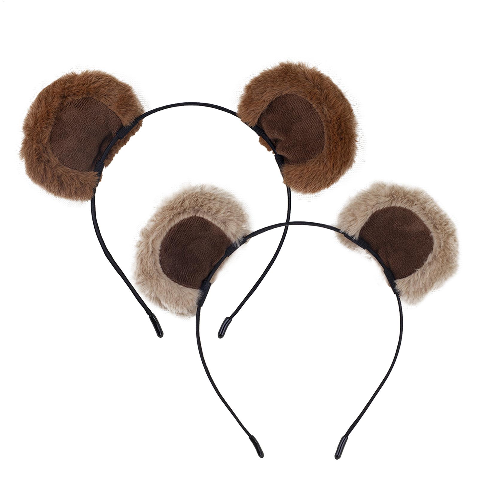 Travel Accessories For 6 Year Old - Plush Bear Ear Headbands Soft Chipmunk