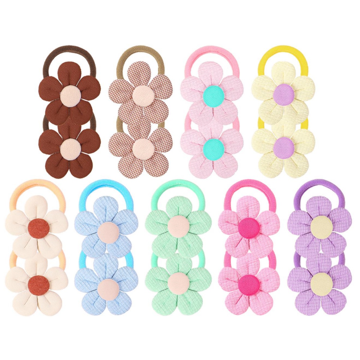 Travel Accessories For 6 Year Old - 18pcs Sunflower Hair Ties Kids Girls