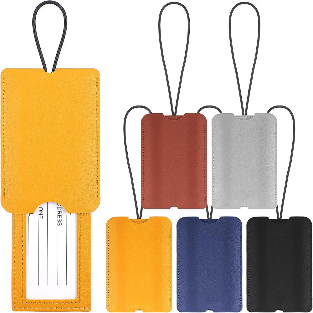 Luggage Tag Leather - PU Leather Pull out Luggage Tag