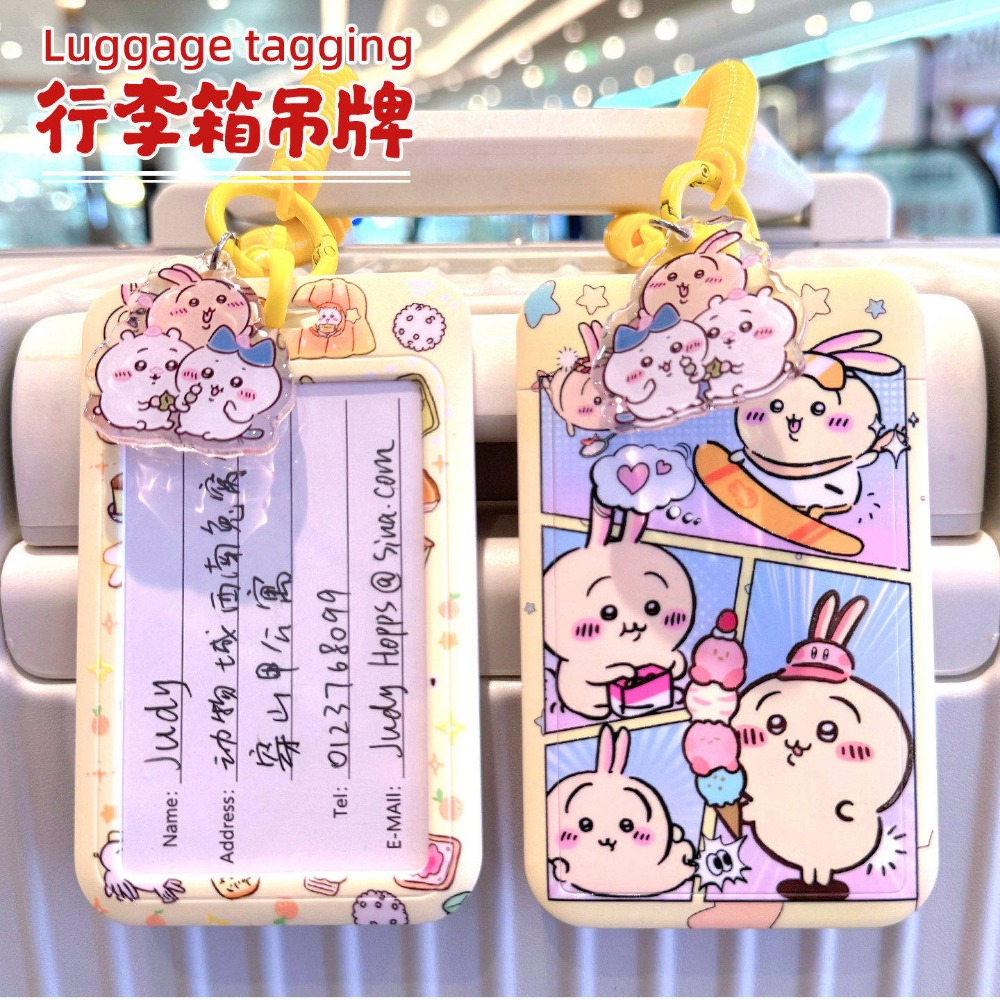 Travel Accessories For Japan Trip - Chiikawa Luggage Tag with Lanyard Anti