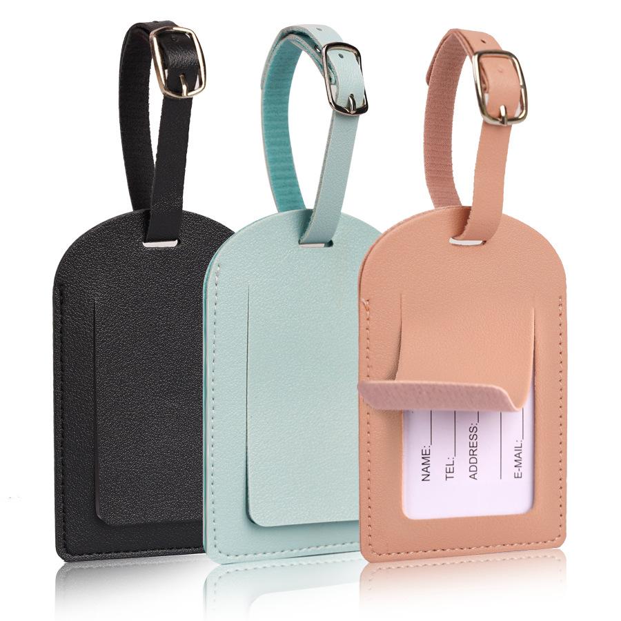 Women Men Luggage Tags PU Leat - Luggage Tag Leather 评论和价格