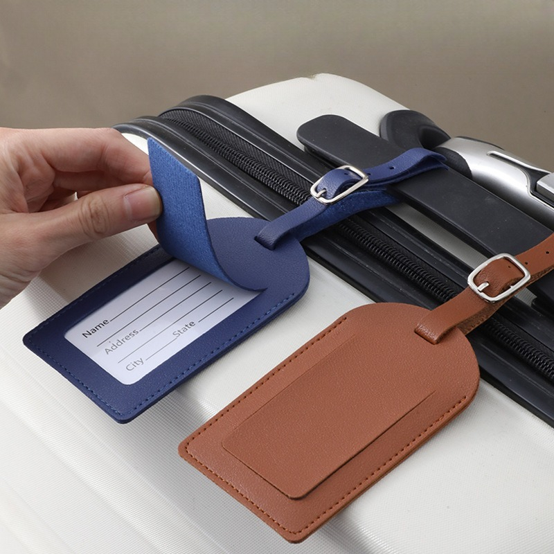 Women Men Luggage Tags PU Leat - Luggage Tag Leather 评论和价格