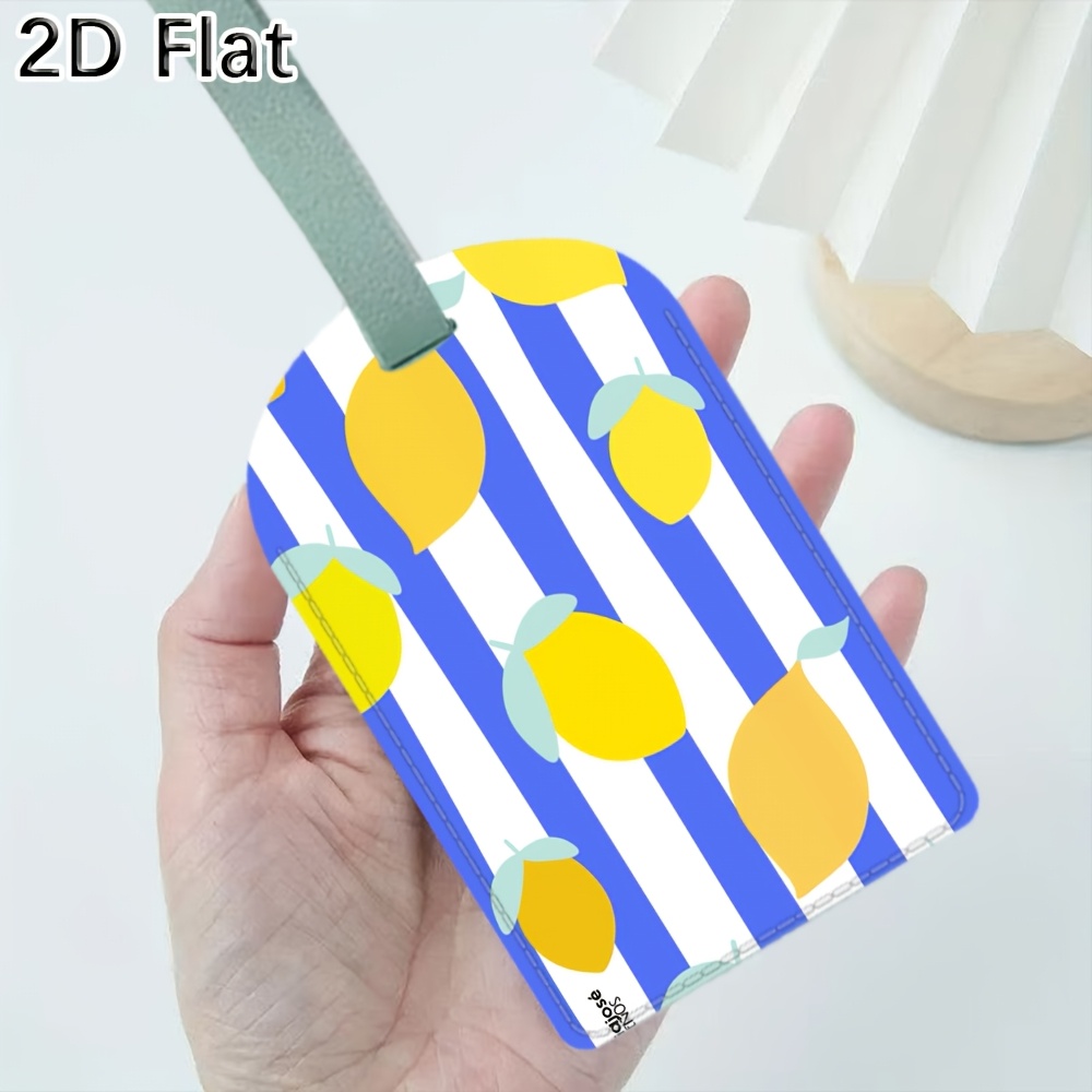 Luggage Tag with Lemon Striped - Luggage Tag Leather 评论和价格