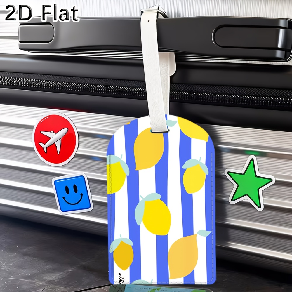 Luggage Tag with Lemon Striped - Luggage Tag Leather 评论和价格