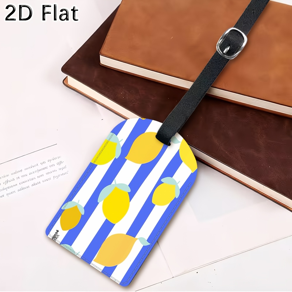 Luggage Tag with Lemon Striped - Luggage Tag Leather 评论和价格