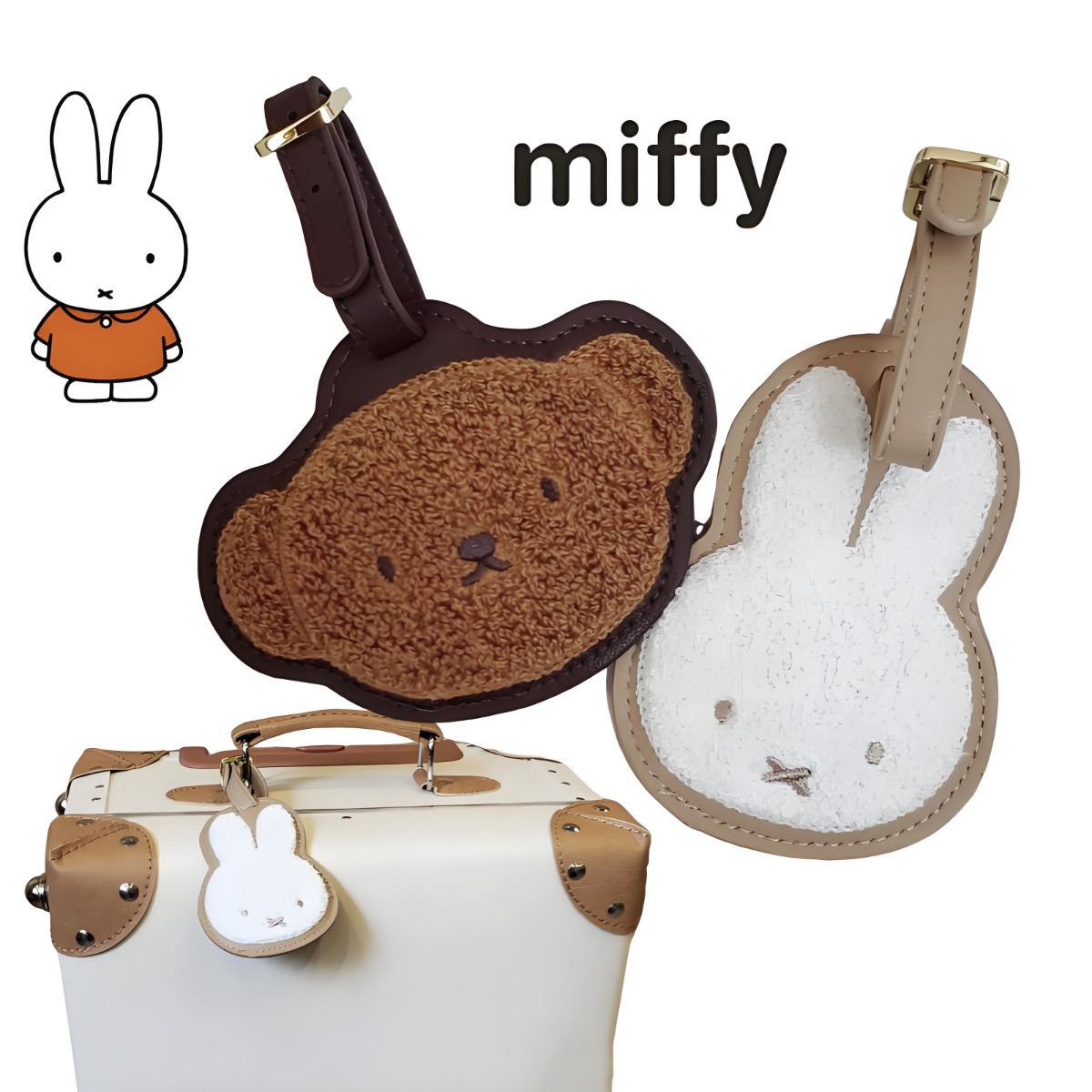 Kawaii Anime Miffy Rabbit Bori - Luggage Tag Leather 评论和价格