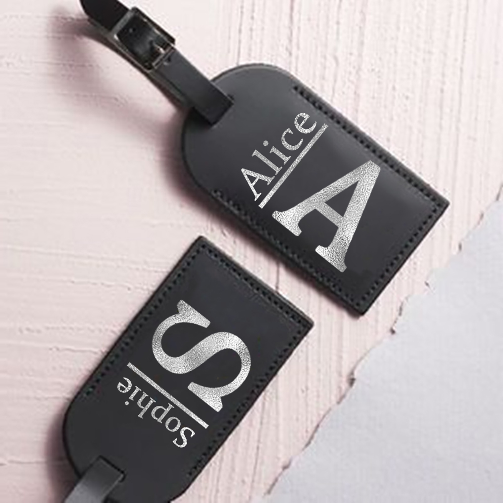 Personalized Letter with Name  - Luggage Tag Leather 评论和价格