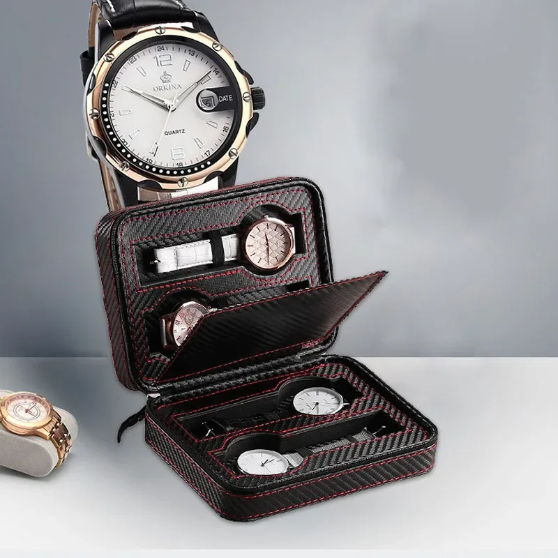 4-Slot Portable Watch Storage  - Accessories Travel Jewelry Box 评论和价格