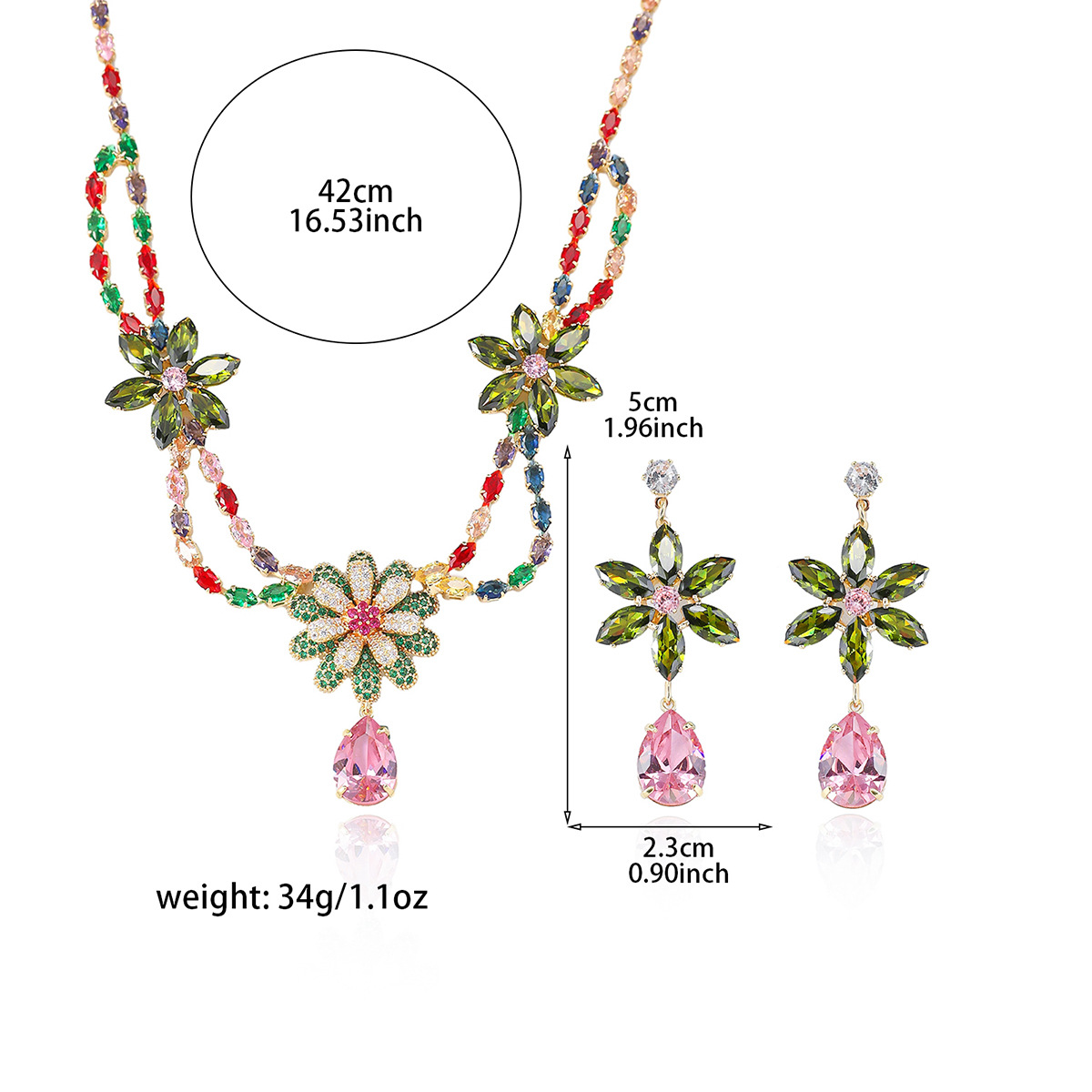 Luxury Colorful Zircon Flower  - Accessories Travel Jewelry Box 评论和价格