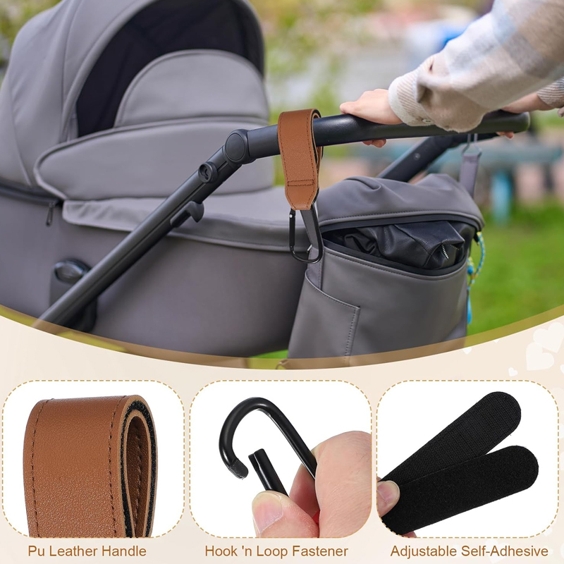 2Pcs Leather Cart Hooks Baby S - Travel Accessories For 6 Year Old 评论和价格