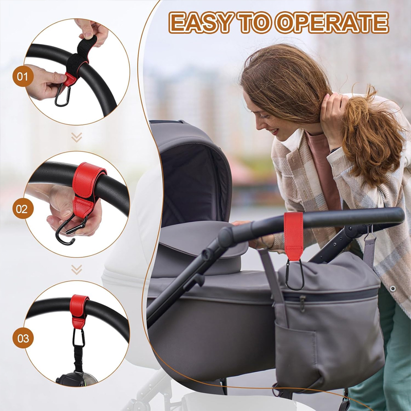 2Pcs Leather Cart Hooks Baby S - Travel Accessories For 6 Year Old 评论和价格