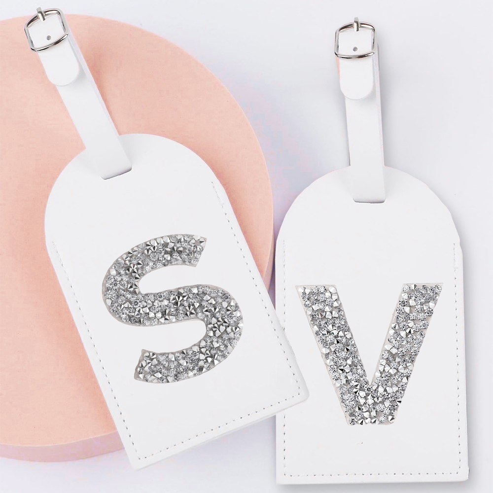 A-Z Rhinestone Monogram Leathe - Luggage Tag Leather 评论和价格