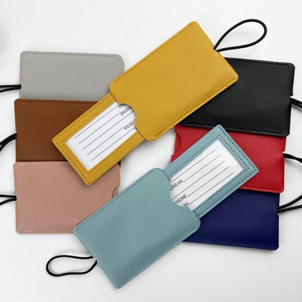 PU Leather Pull out Luggage Ta - Luggage Tag Leather 评论和价格