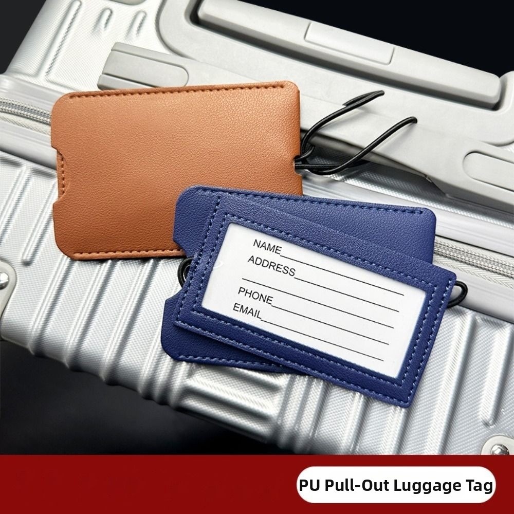 PU Leather Pull out Luggage Ta - Luggage Tag Leather 评论和价格